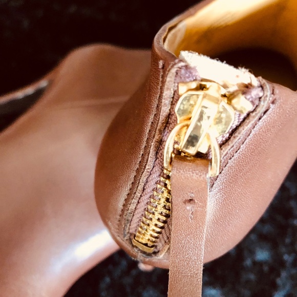 NINE WEST BROWN GENUINE LEATHER 5.5” HEELS, Sz7m - Picture 8 of 14